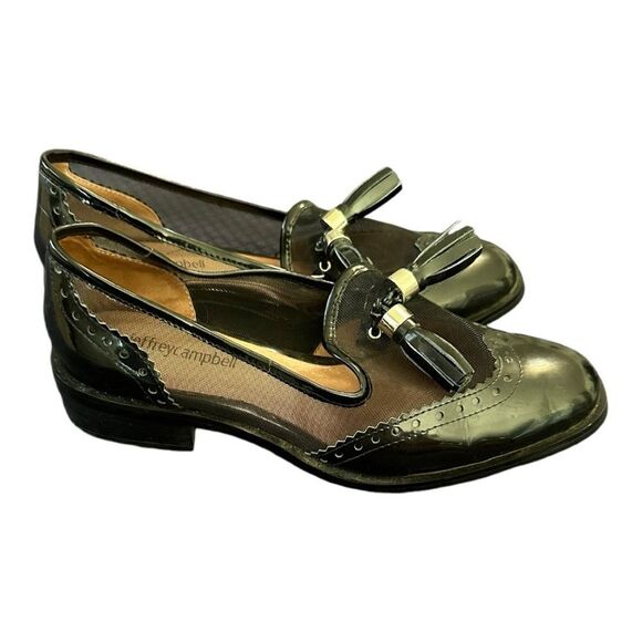 Jeffery Campbell | Patent Leather and Mesh Tassel Closed Toe Oxford Loafer | 6.5 - Picture 7 of 10